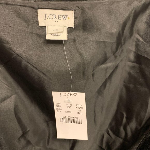 NWT J Crew K2219 Black Crushed Velvet Cami XXL - Picture 5 of 8